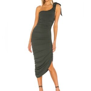 MAJORELLE Revolve Moss Green Ribbed Montreal Dress Small